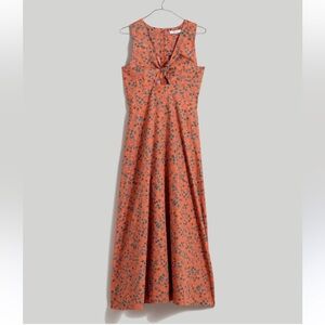 Madewell Stephanie Twist - Midi Dress - Orange